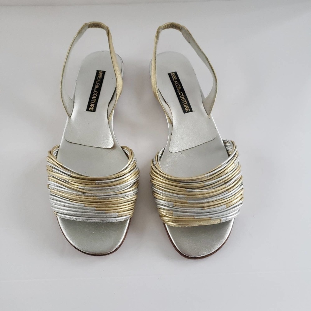 Anne Klein Couture Metallic Slingback Flats 8.5M